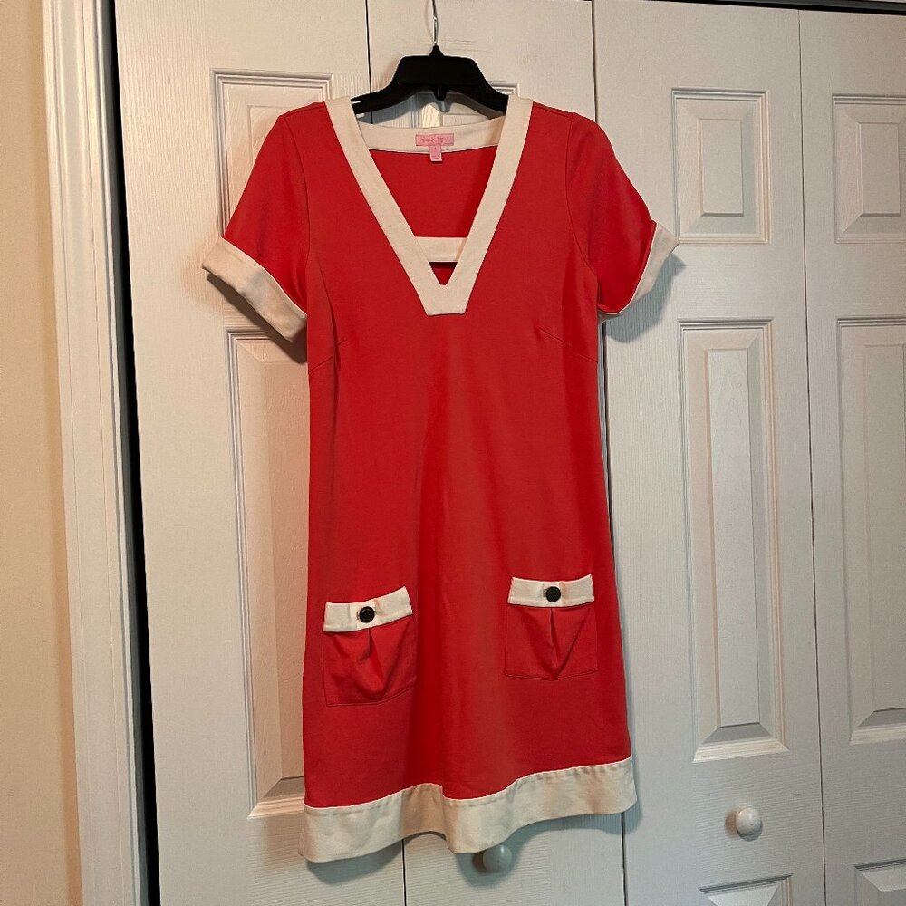 Lilly Pulitzer Red and Cream Midi Dress